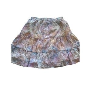 BB Dakota Women’s Small Dreaming of Waves Tiered Skirt Pink Leopard‎